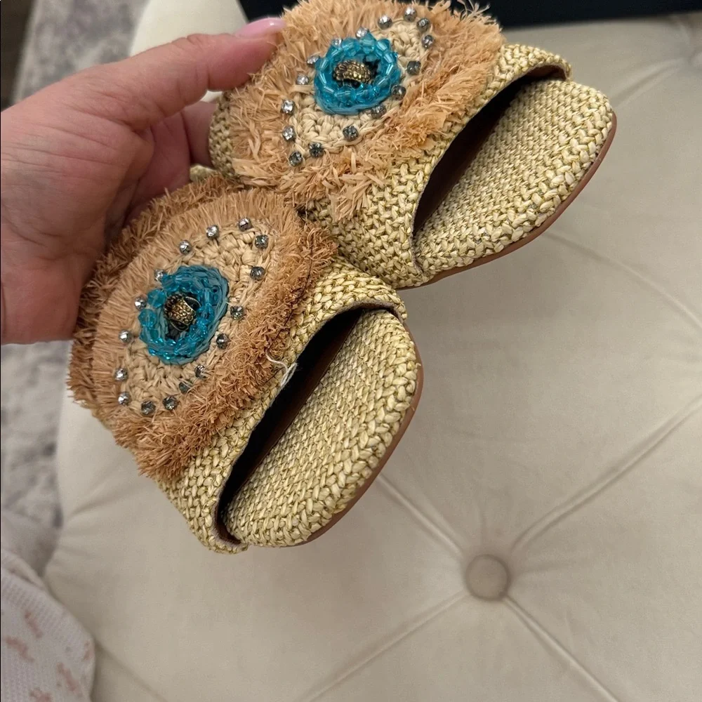 Kurt Geiger NWT Olive & Beige Block Heel Women’s Occasion Shoes Size 8 - Picture 7 of 14